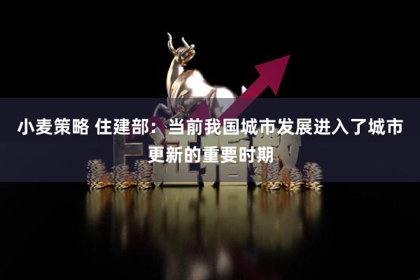 小麦策略 住建部：当前我国城市发展进入了城市更新的重要时期